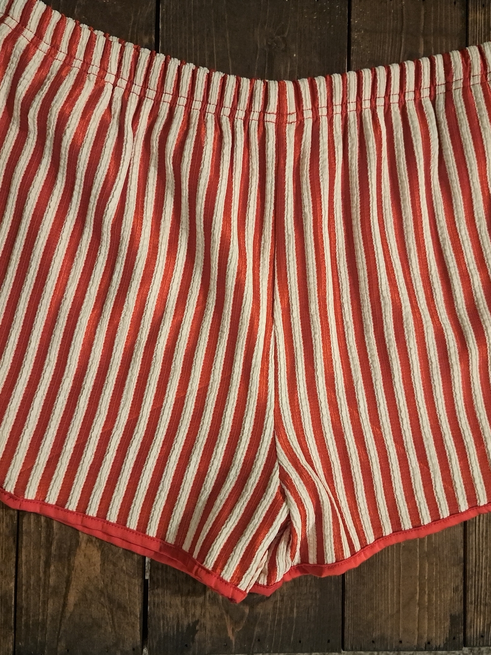 Red and White Striped Women's Shorts-Hazel Boutique shorts